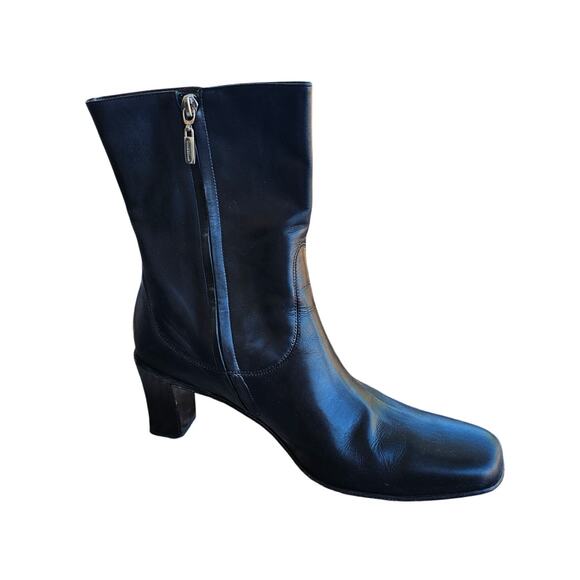 Cole Haan Leather Heeled Ankle Boots Black Size 9 - Picture 1 of 6